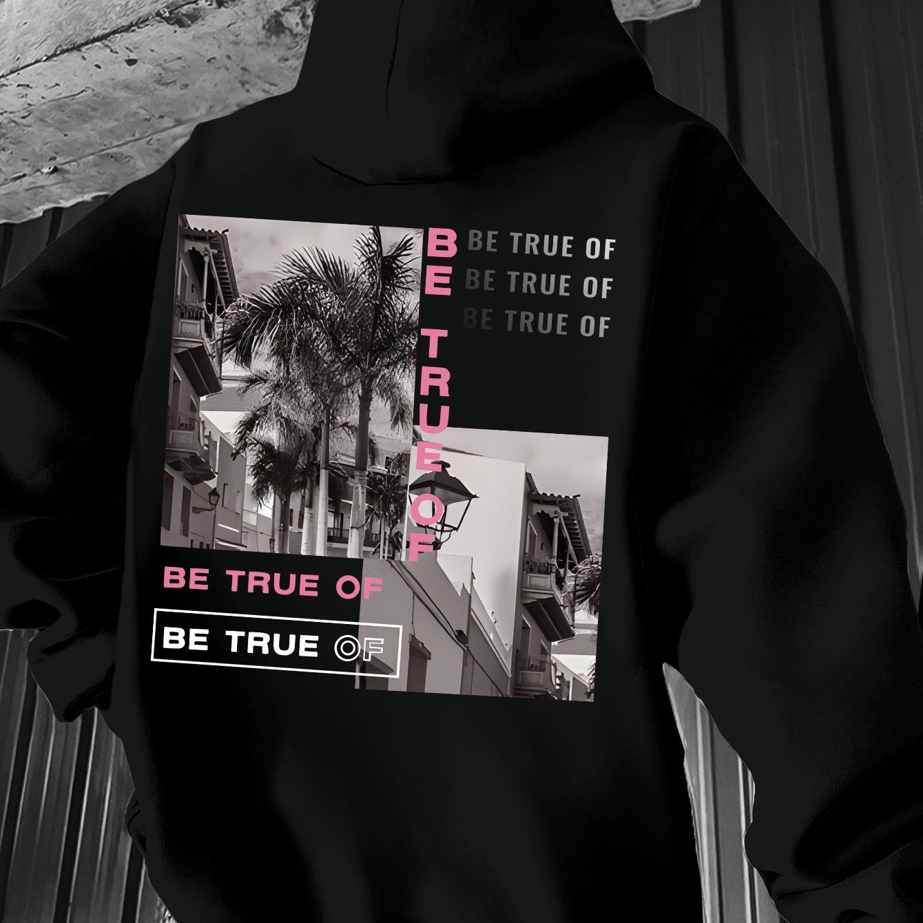 [Trending] Men's Casual Hoodie with Geometric Print - Stretchy Polyester Blend, Machine Washable, Kangaroo Pocket | Perfect for Spring & Fall