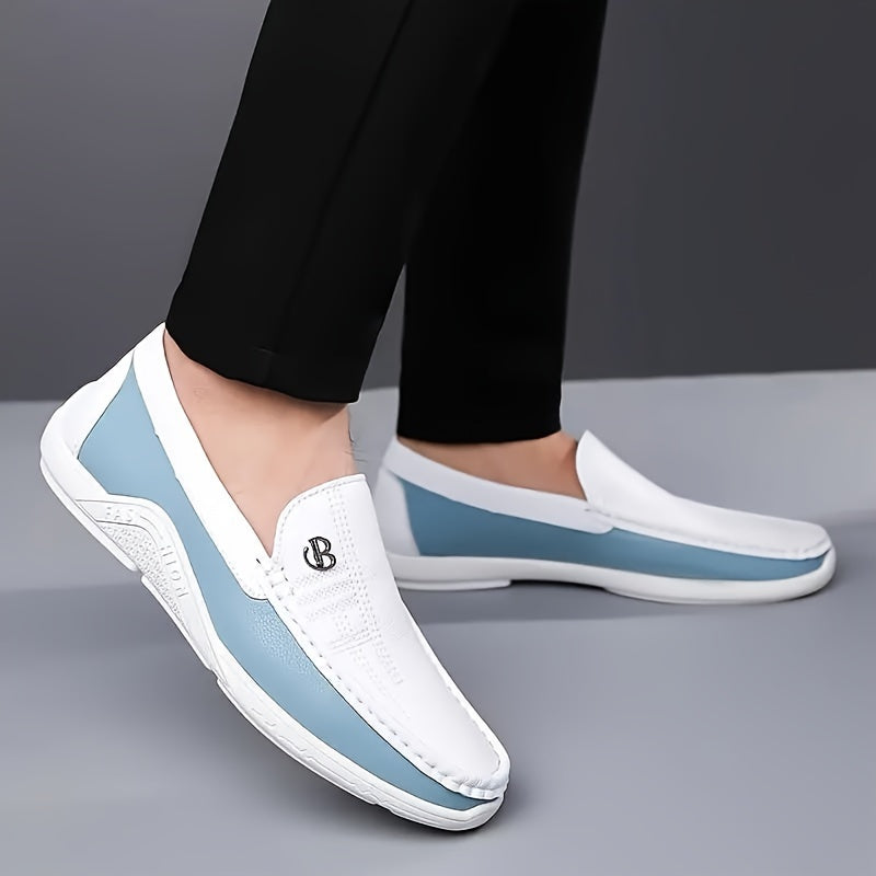 [Trending] Men's Elegant White Slip-On Dress Shoes - Breathable, Non-Slip Rubber Sole for Business & Formal Occasions