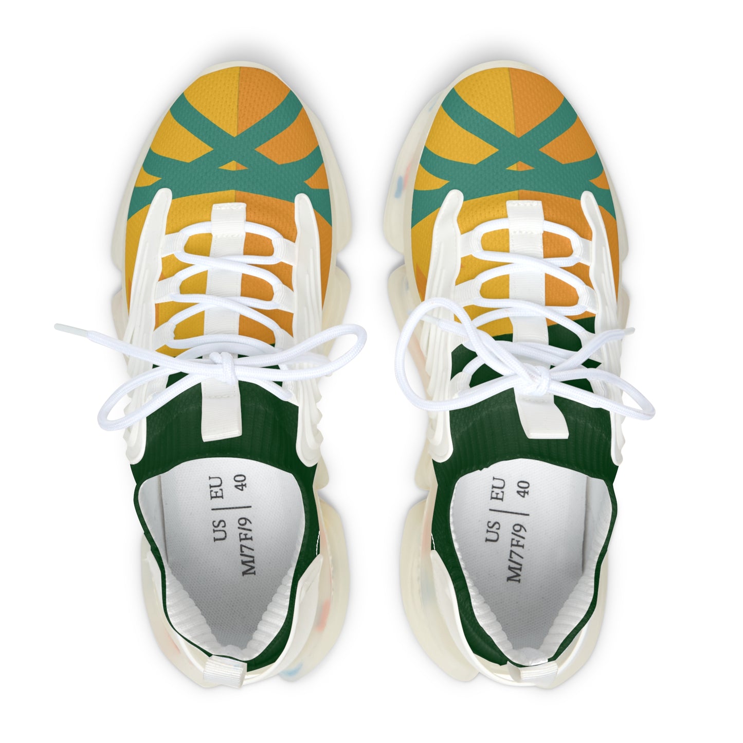 Women Colorful gold and green Mesh Sneakers for Active Lifestyle
