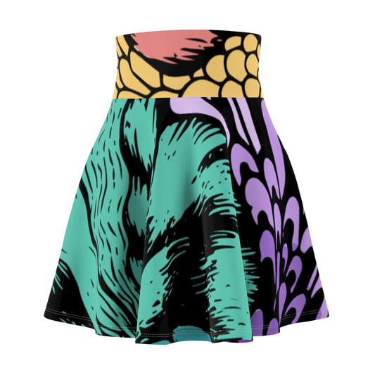 Colorful Women's Skater Skirt, Vibrant Circle Skirt, Trendy Spring Fashion, Casual Summer Outfit, Fun Party Wear, Unique Gift for Her