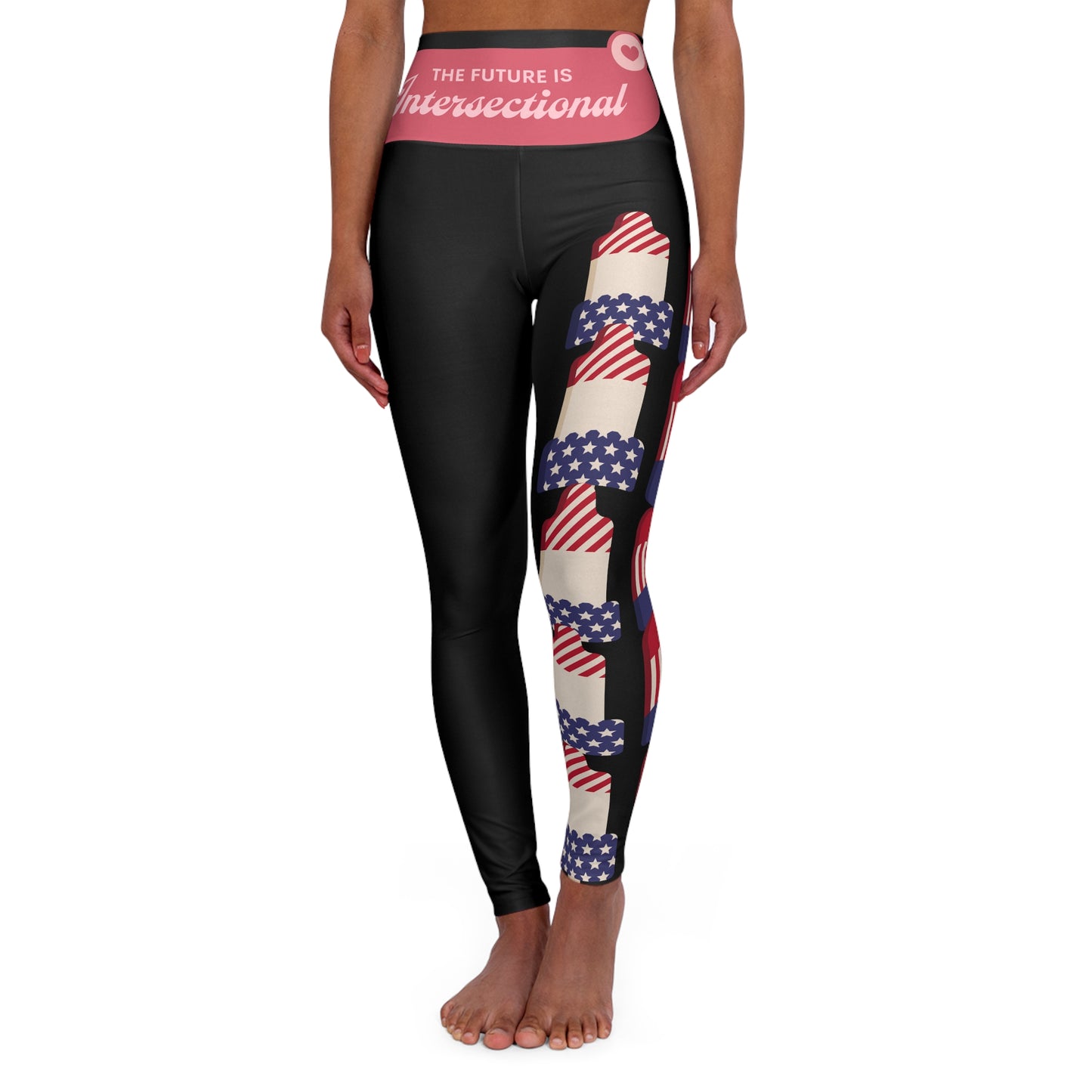 Patriotic High Waisted Yoga Leggings, Comfortable Activewear, Workout Leggings, Fitness Apparel, Holiday Gift, USA Theme
