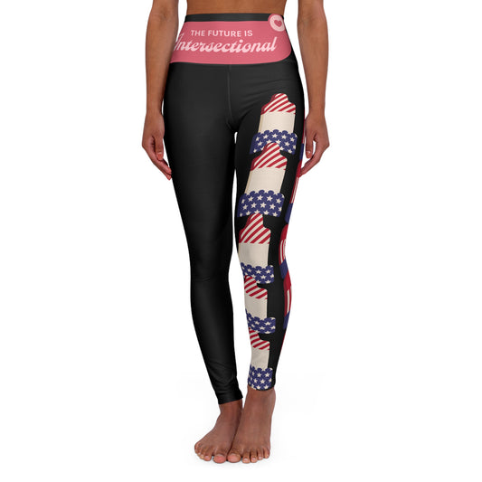 Patriotic High Waisted Yoga Leggings, Comfortable Activewear, Workout Leggings, Fitness Apparel, Holiday Gift, USA Theme