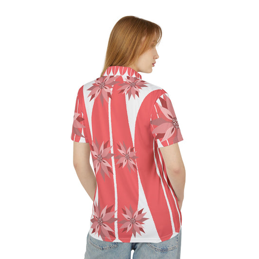 Floral Unisex Polo Shirt | Tropical Vibe, Casual Wear, Summer Fashion, Beach Day Essentials, Gift for Him/Her