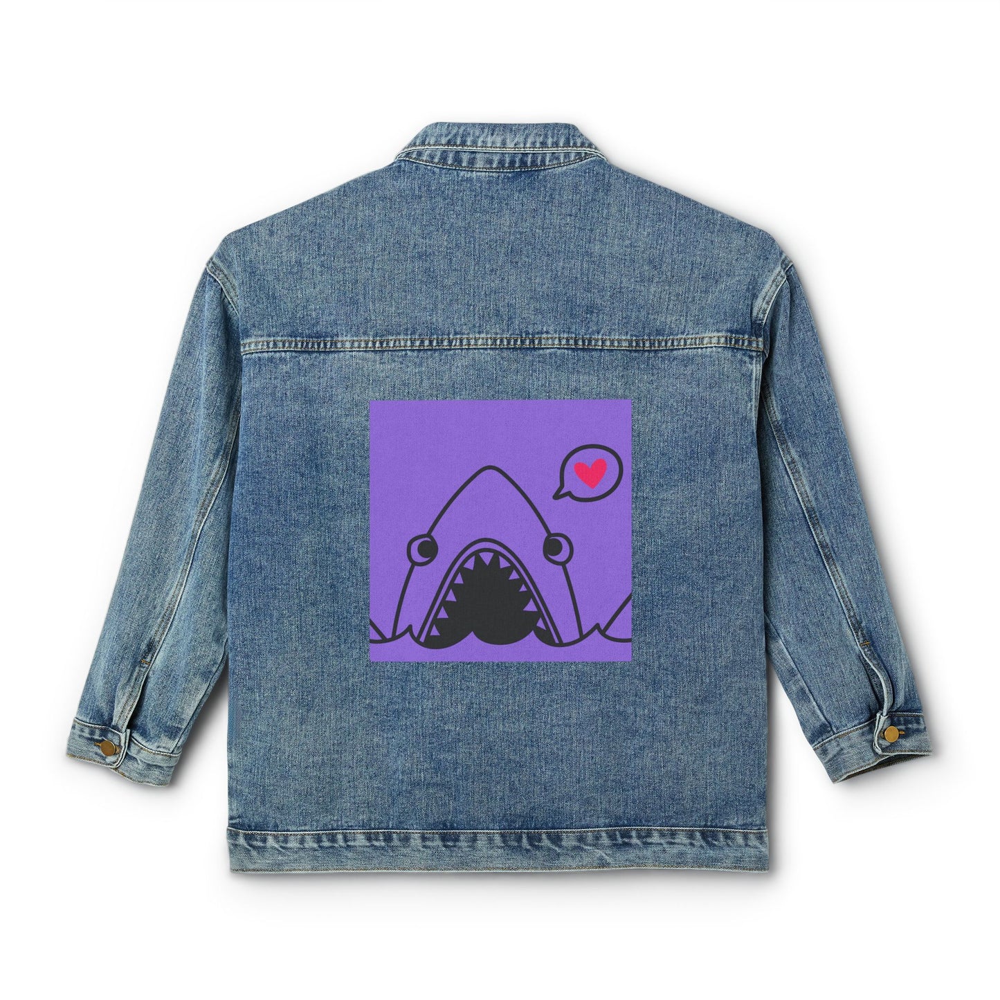 Cute Women's Denim Jacket with Heart Design - Perfect for Valentine's Day and Everyday Wear
