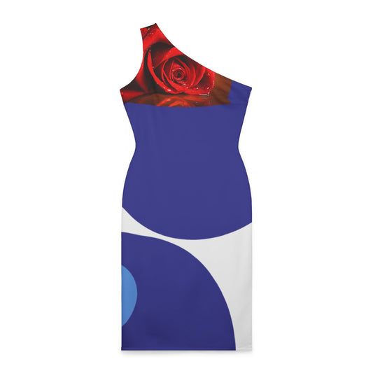 Elegant Floral One-Shoulder Dress | Perfect for Parties & Special Occasions