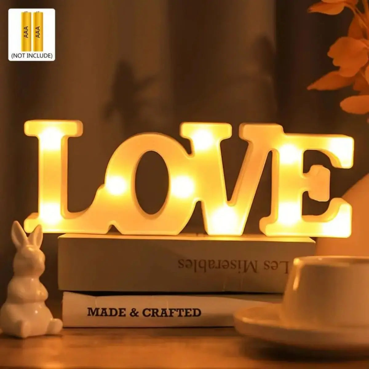 1pc LED Decorative Letter LOVE Wedding Birthday Decoration Light, Valentine's Day Festival Decoration Modeling Lamp
