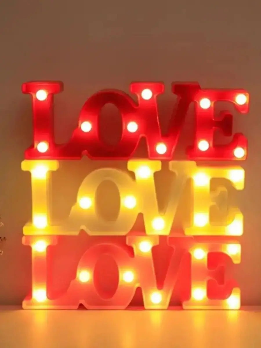 1pc LED Decorative Letter LOVE Wedding Birthday Decoration Light, Valentine's Day Festival Decoration Modeling Lamp