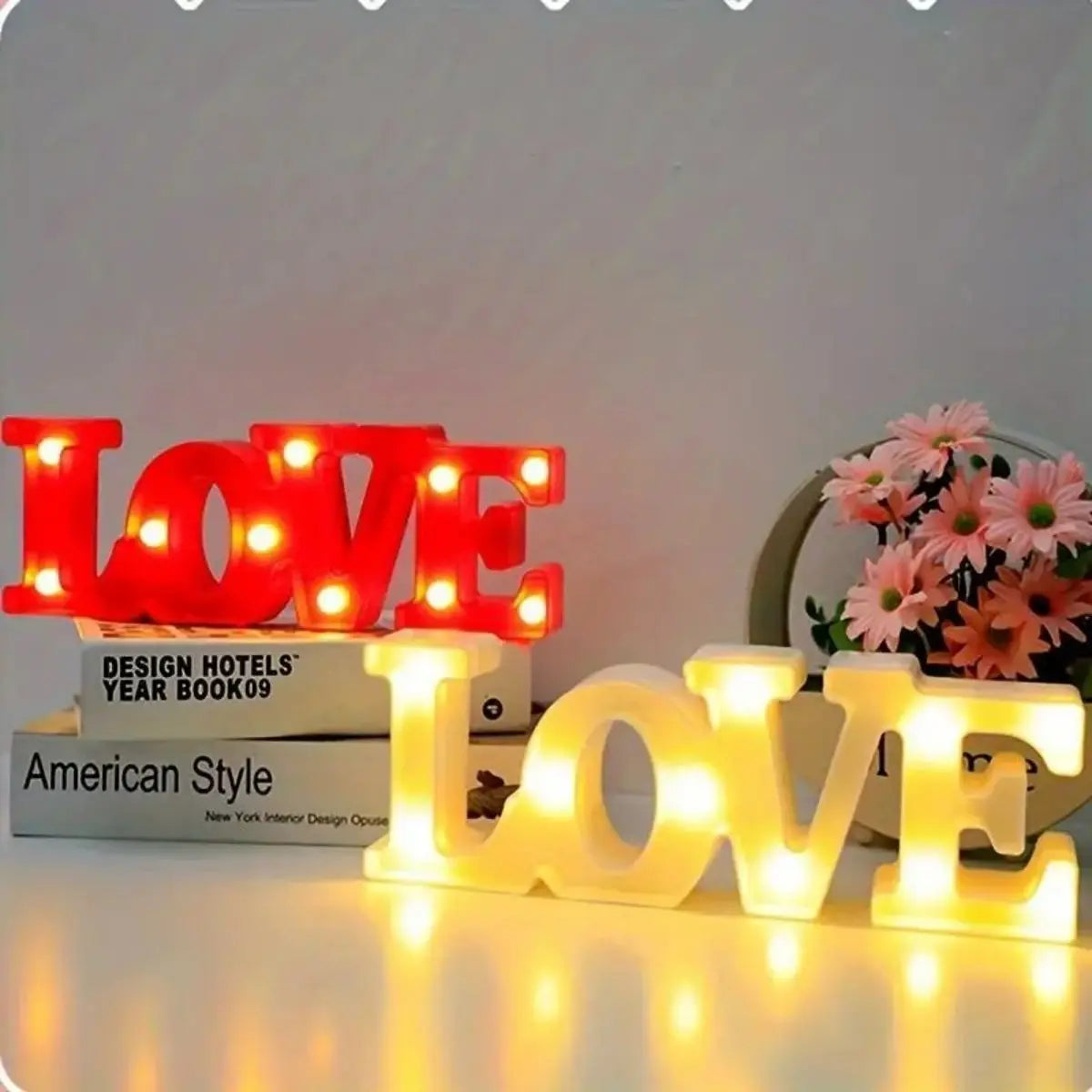 1pc LED Decorative Letter LOVE Wedding Birthday Decoration Light, Valentine's Day Festival Decoration Modeling Lamp