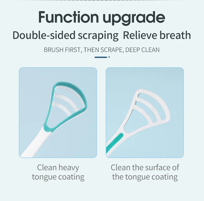 Y-Kelin Tongue Scraper Oral  Cleaner Brush Fresh Breath Cleaning Coated  Toothbrush  Hygiene Care Tools