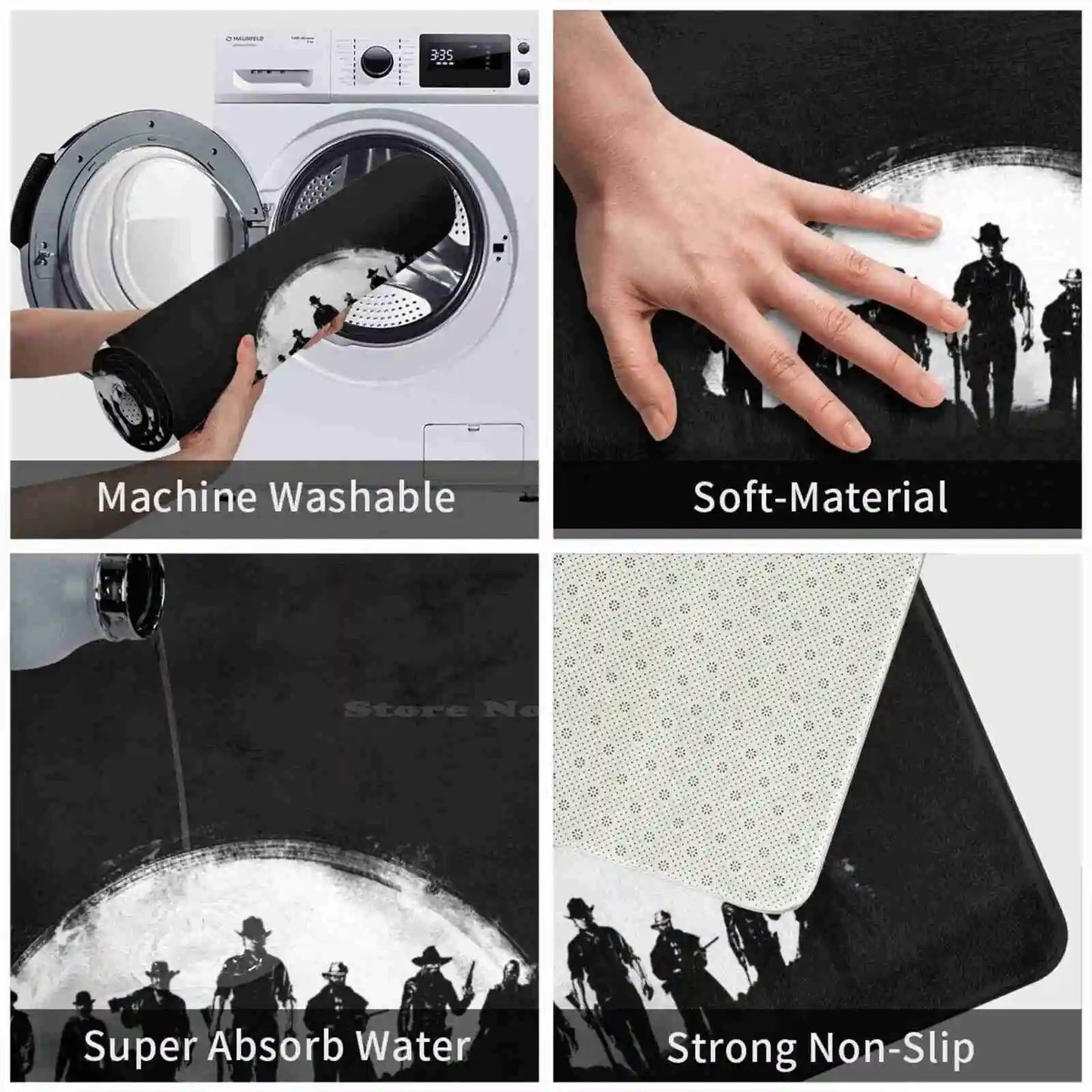 Redemption 2 Release Teaser Blackout Art Style Soft Cushion Home Carpet Door Mat Car Rug Redemption 2 Gaming Video Games