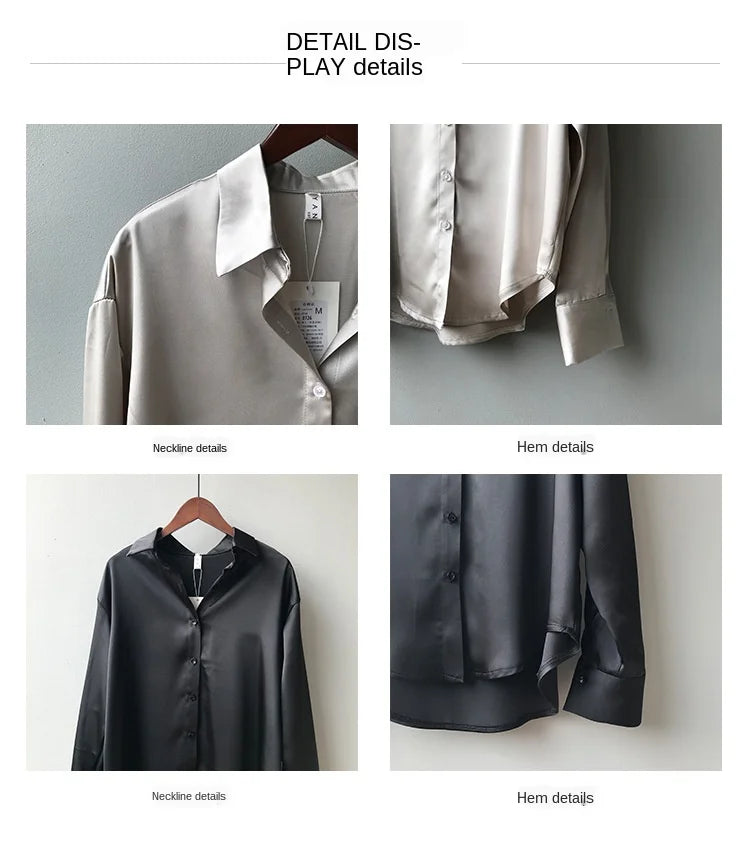 Autumn Fashion Button Up Shirt Spring Vintage Blouse Women White Lady Long Sleeves Female Loose Streetwear Shirts Design Tops