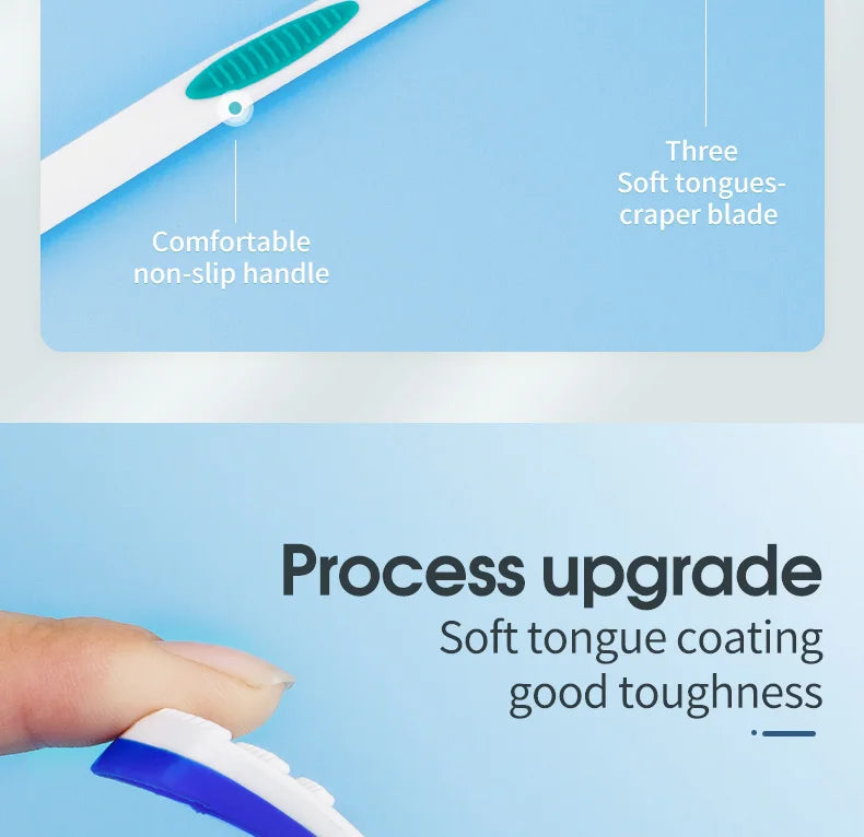Y-Kelin Tongue Scraper Oral  Cleaner Brush Fresh Breath Cleaning Coated  Toothbrush  Hygiene Care Tools