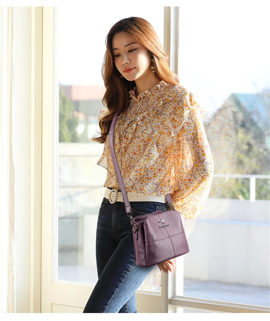 Women Embroidery Tote Bag High Quality Leather Ladies Handbags 2024 Women Shoulder Bag Small Crossbody Bags For Women Sac a Main
