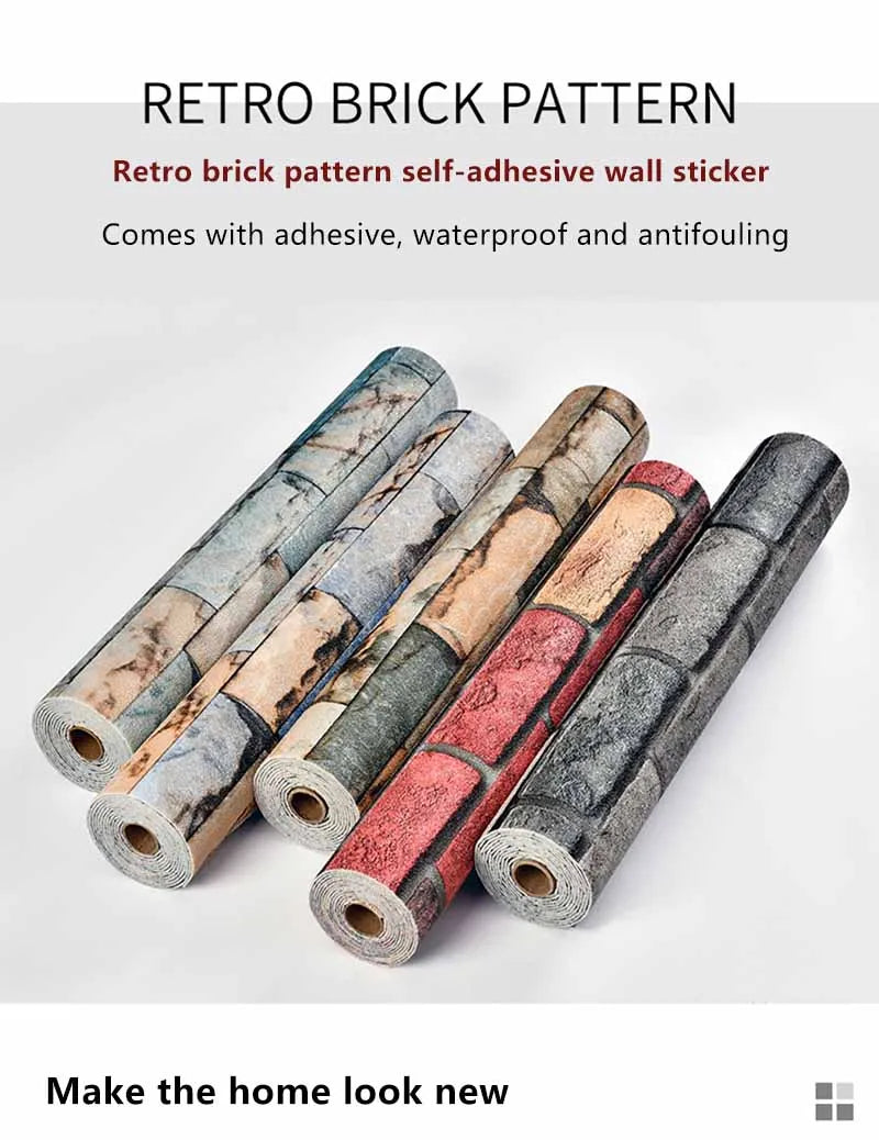 New Design Self-Adhesive Wall Sticker Panel Moisture-Proof 3D Wall Sticker Bedroom Living Room TV background Wall Home Decora