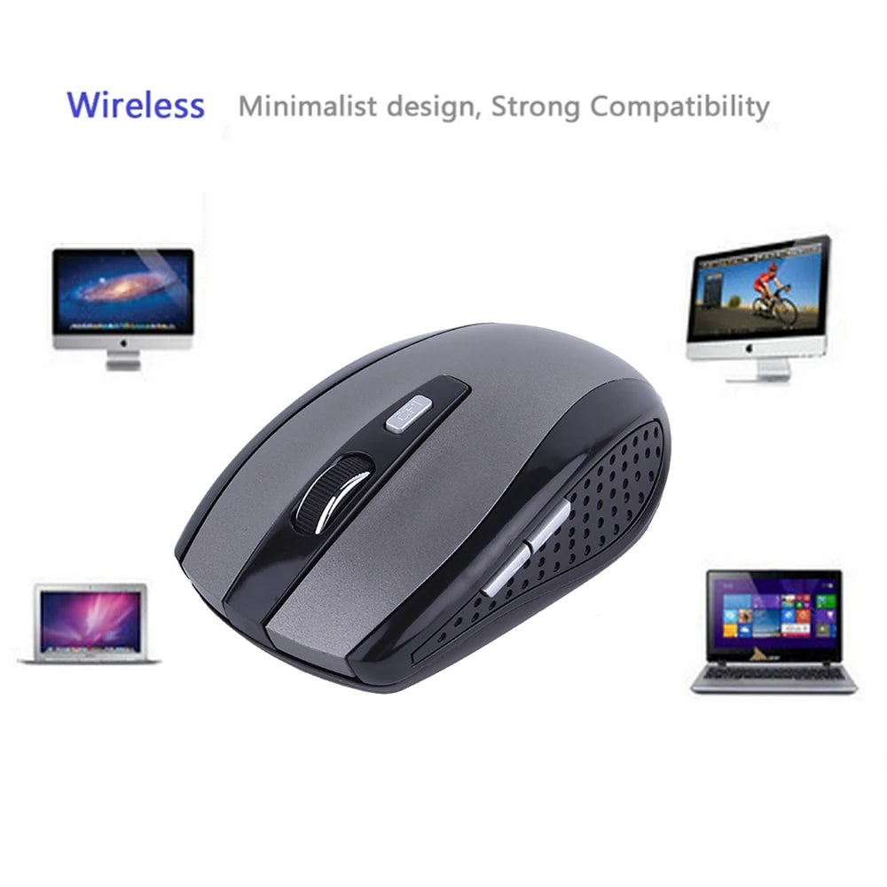 Wireless Mouse Optical Gaming Mouse Portable 2.4GHz Mouse with USB Nano Dongle Office Gamer Computer Desktop Mice for PC Laptop