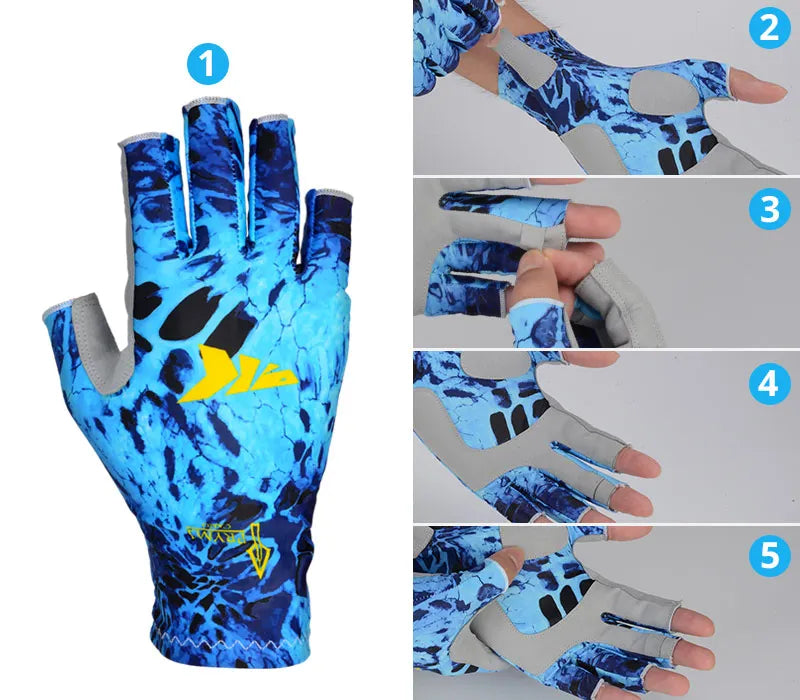 KastKing Fishing Gloves SPF 50 Sun Men Hands Protection Gloves Breathable Outdoor Sportswear Gloves Carp Fishing Apparel Pesca