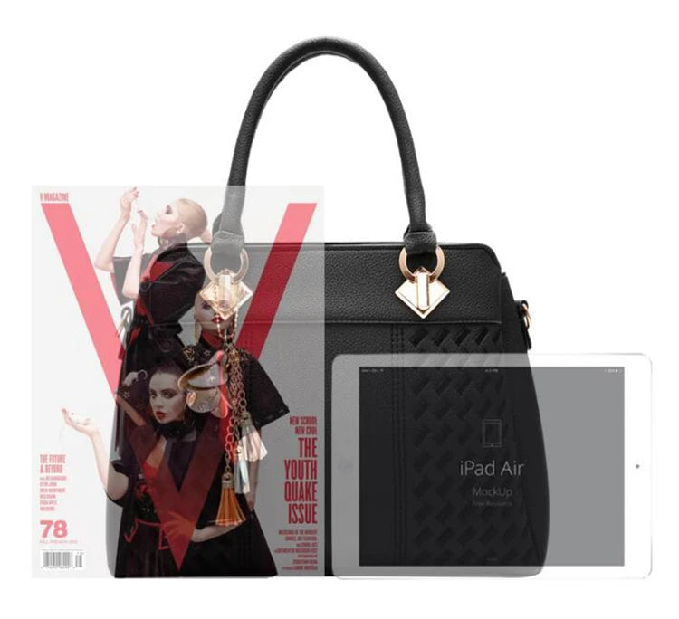 Fashion Women Handbags Tassel PU Leather Totes Bag Top-handle Embroidery Crossbody Bag Shoulder Bag Lady Simple Style Hand Bags