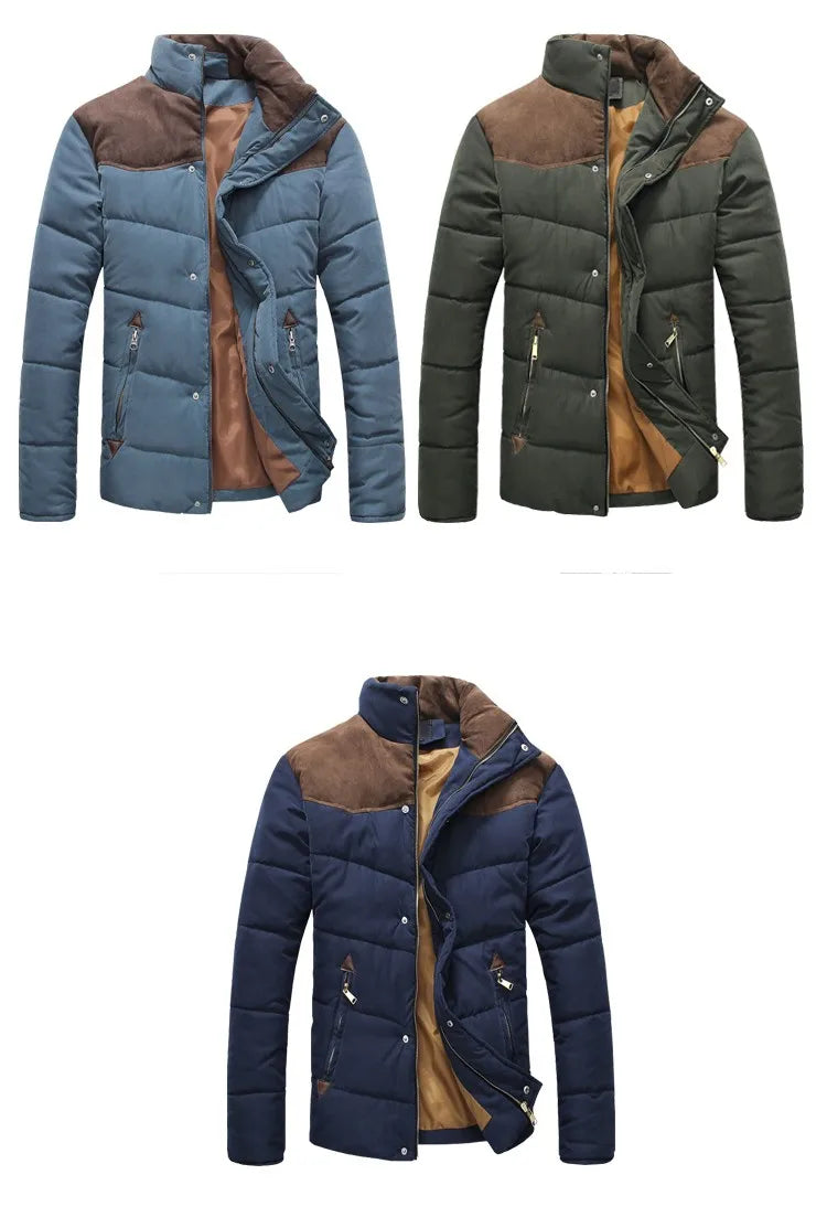 DIMUSI Winter Diamond Warm Jacket Men Casual Cotton Stand Collar Parkas Male Outwear Windbreaker Coats Clothing 4XL