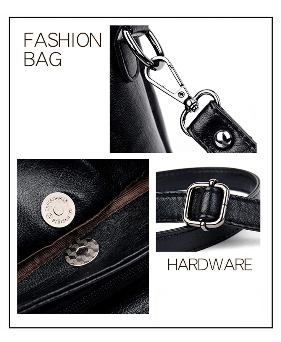 Women Embroidery Tote Bag High Quality Leather Ladies Handbags 2024 Women Shoulder Bag Small Crossbody Bags For Women Sac a Main