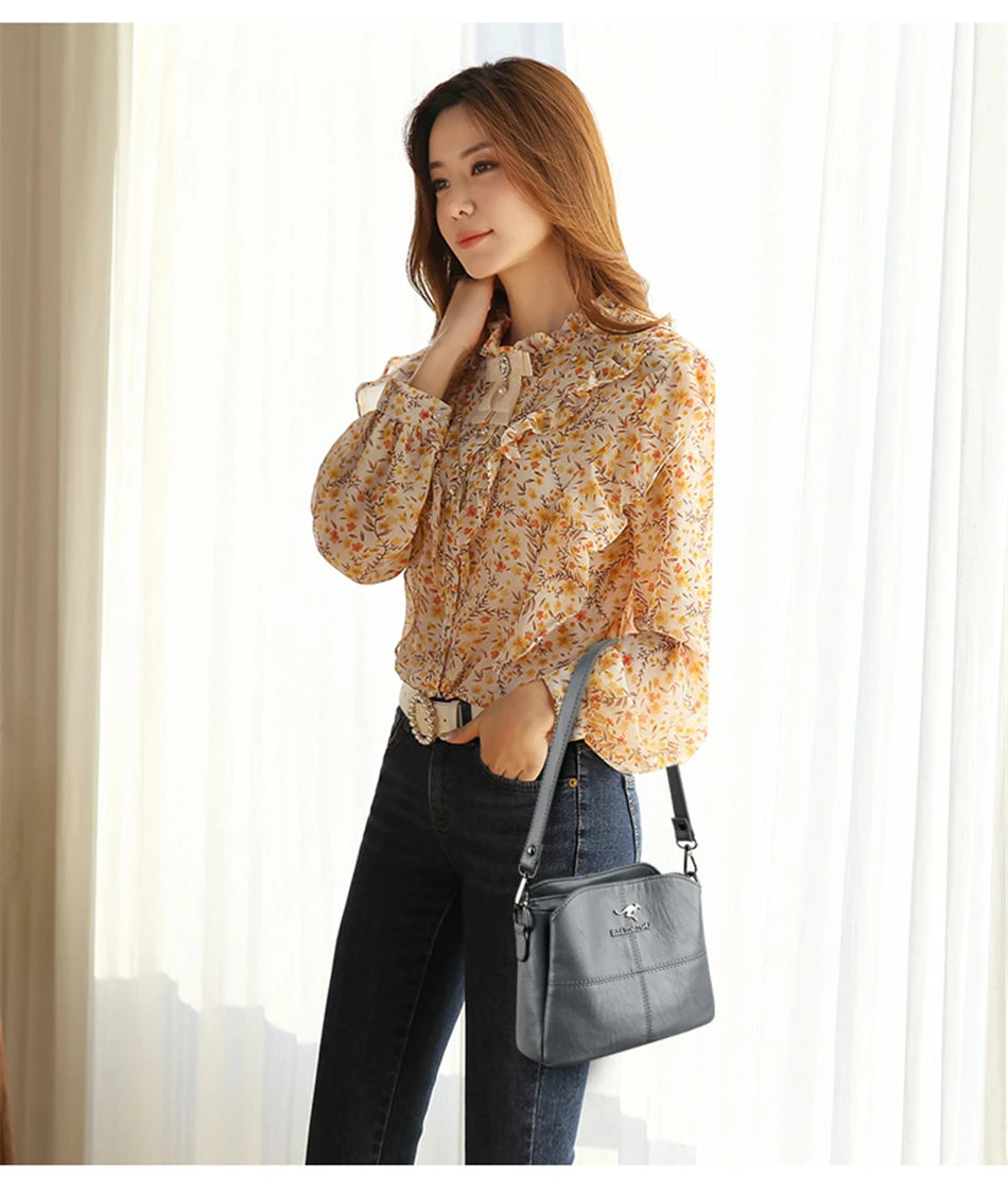 Women Embroidery Tote Bag High Quality Leather Ladies Handbags 2024 Women Shoulder Bag Small Crossbody Bags For Women Sac a Main