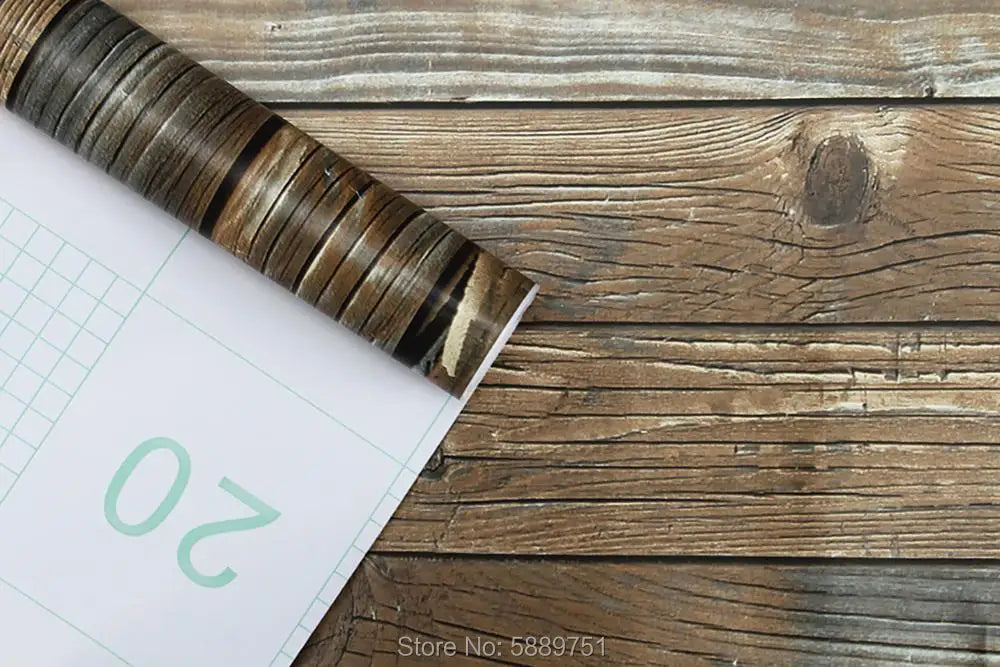 Retro Faux Wood Grain Peel And Stick Wallpaper Self-adhesive Wood Plank Wallpaper Roll Removable Vinyl Wall Covering For Restaur