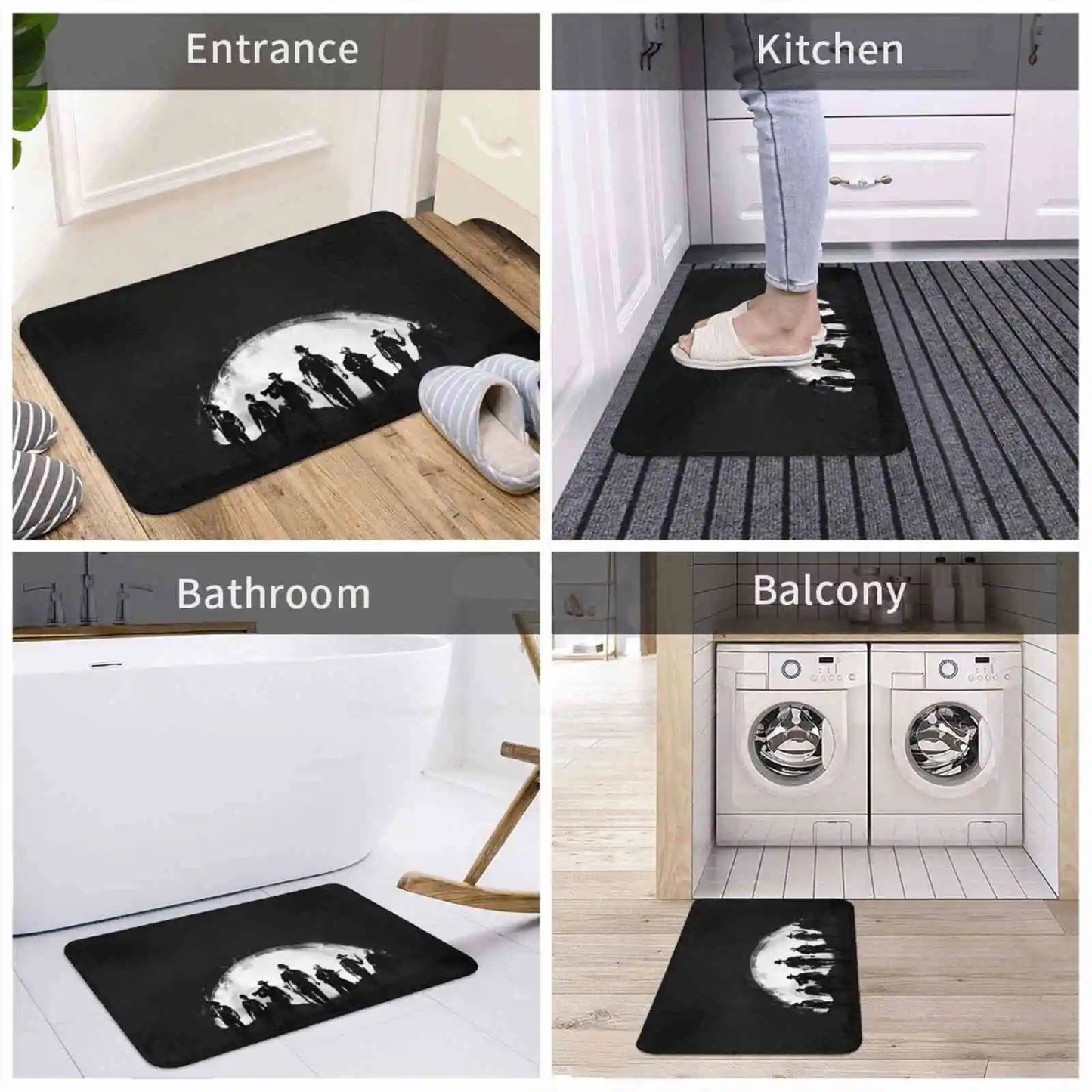 Redemption 2 Release Teaser Blackout Art Style Soft Cushion Home Carpet Door Mat Car Rug Redemption 2 Gaming Video Games