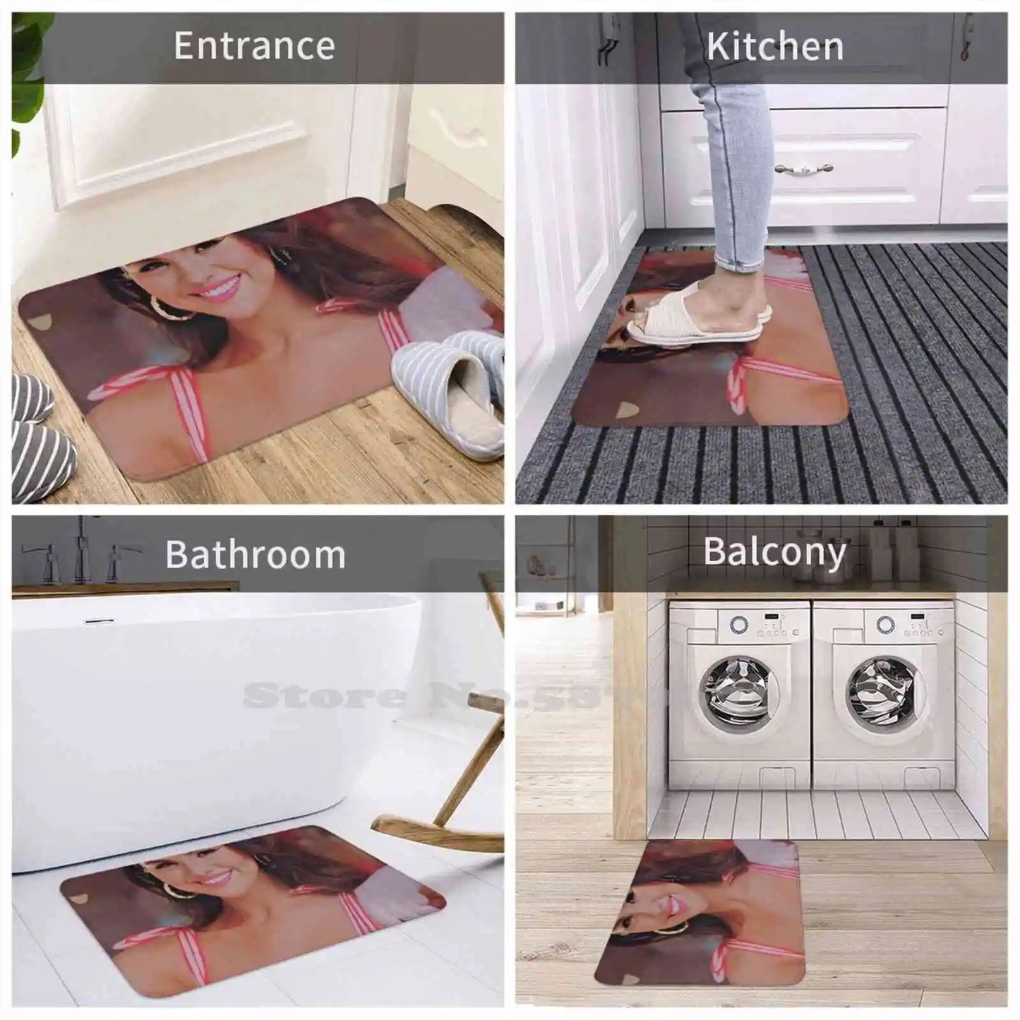 New Release - Icecream Soft Cushion Home Carpet Door Mat Car Rug Ice Cream Ice Cream Plack Pink Kpop Music Ice Cream