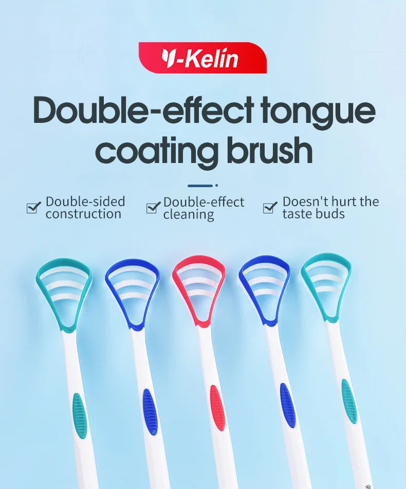 Y-Kelin Tongue Scraper Oral  Cleaner Brush Fresh Breath Cleaning Coated  Toothbrush  Hygiene Care Tools