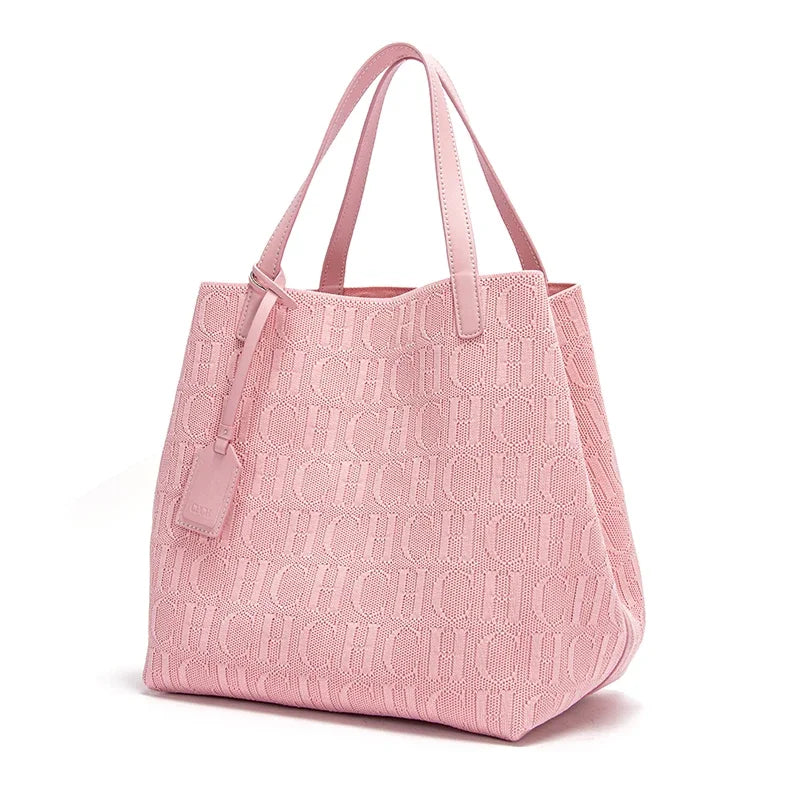 CH High-quality Temperament Ladies Handbag Handmade Large Capacity Women's Shoulder Bag Fashion Classic New Solid Color