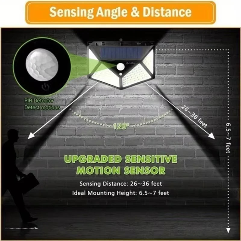 Solar Lights Outdoor Waterproof External LED Solar Lamp Motion Sensor Garden Lights Solar Power Sunlight Yard Wall Street Light