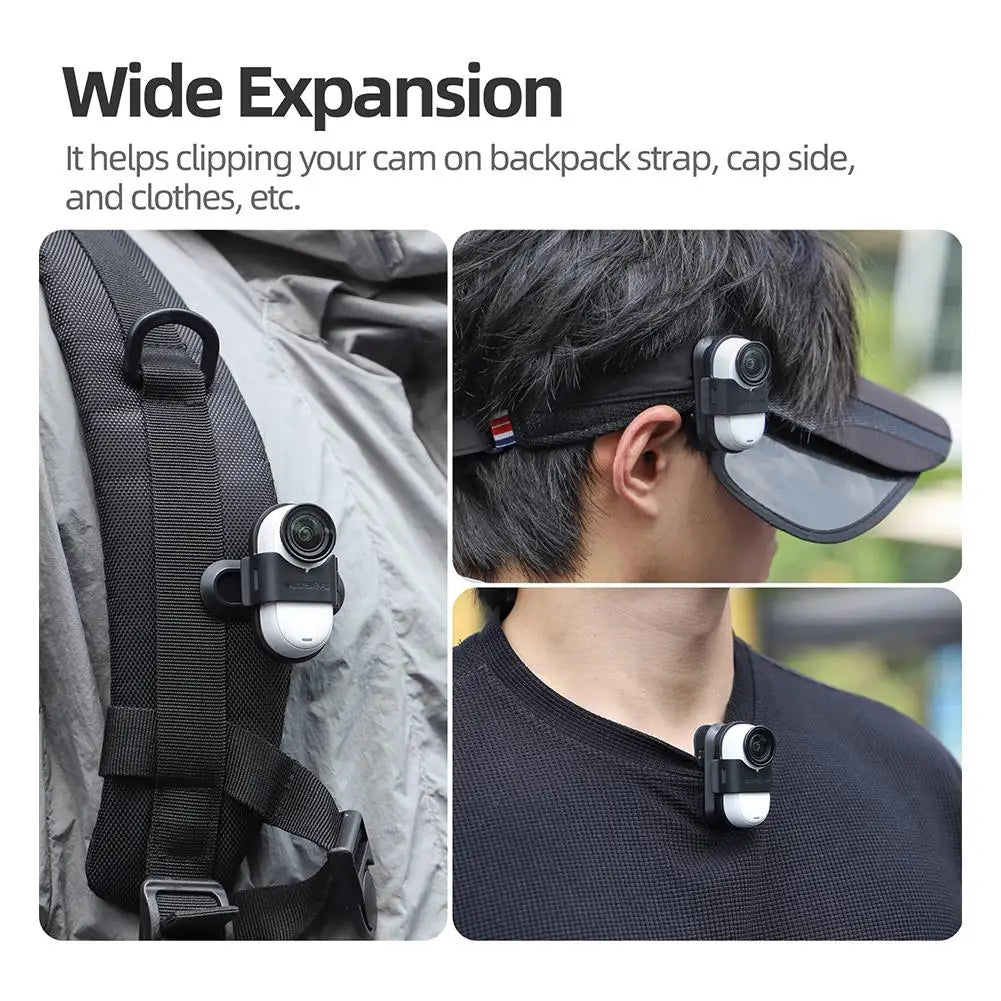 For Insta360 GO 3S Backpack Clip GO3 Sports Camera Stand 360 Degree Rotating Crocodile Clip Camera Accessories
