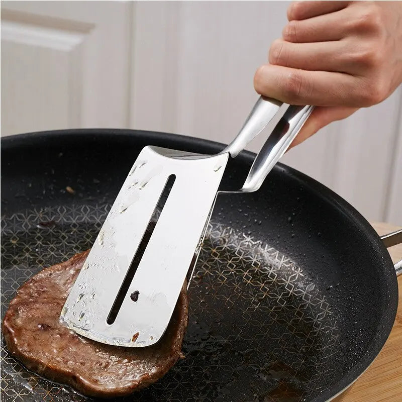 1pc Silvery 201 Stainless Steel Steak Clip Pancake Fried Fish Roast Meat Clip Barbecue Pliers Bread Clip Household Kitchen Tools