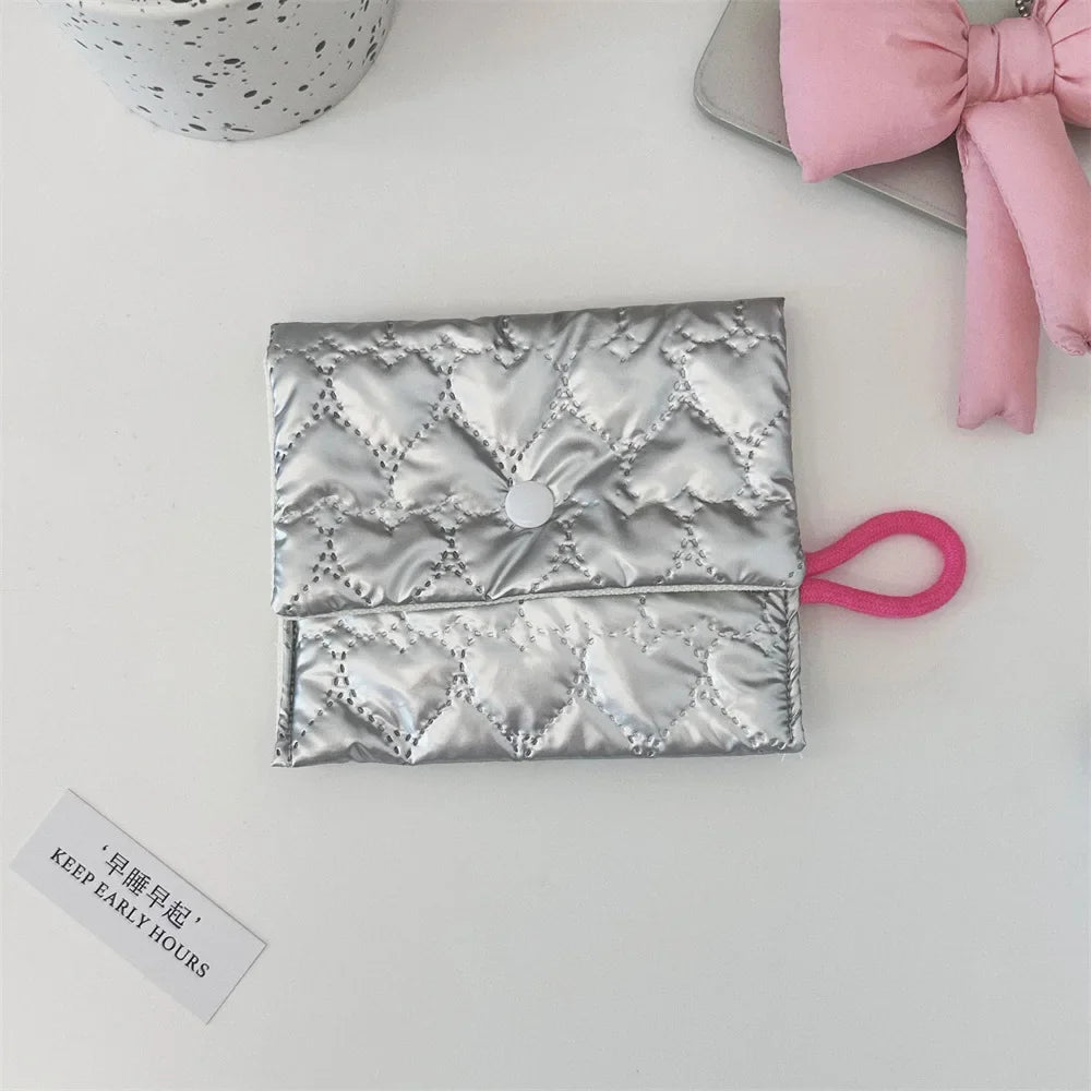 Silver Lingge Bow Pattern  Coin Purses Small Canvas Coin Wallet Lady Girls Earphone Coin Key Money Storage Bag Zipper Pouch
