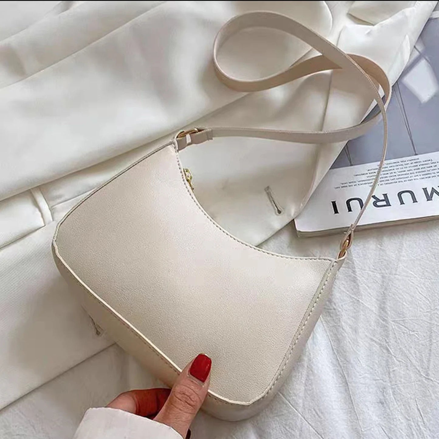 PU New Ladies Fashion Handbag Retro Pure Color Macaron Small Square Bag Hundreds of Shoulder Bags Casual Women's Bags