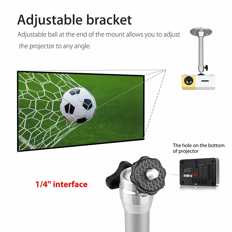 ThundeaL Wall Mount Metal Ceiling Projector 6mm Thread 21 cm Firm Projector Bracket Stand Rotatable DV Camera Bracket