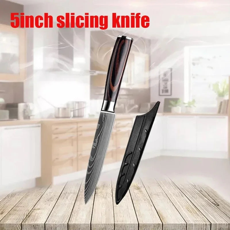 Kitchen Knives High Stainless Steel Chef Knife Slicing Butcher Boning Knife Cleaver Meat Vegetables Fruit Fish Filleting Knife