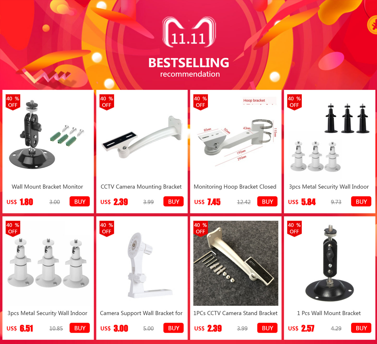 360 Degree Metal Camera Support Wall Mount Rotating Ceiling Bracket Stand Holder For CCTV Surveillance Security Camera