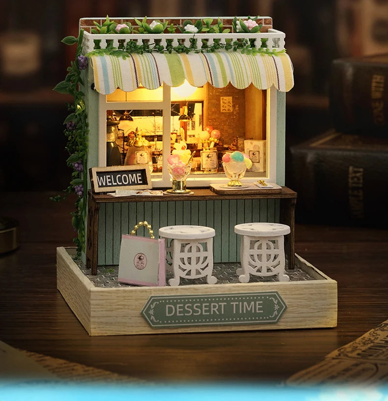 Mini Miniature Doll House DIY Small House Kit With Furniture Cover Making Room Toys Home Bedroom Decorations  Wooden DollHouse