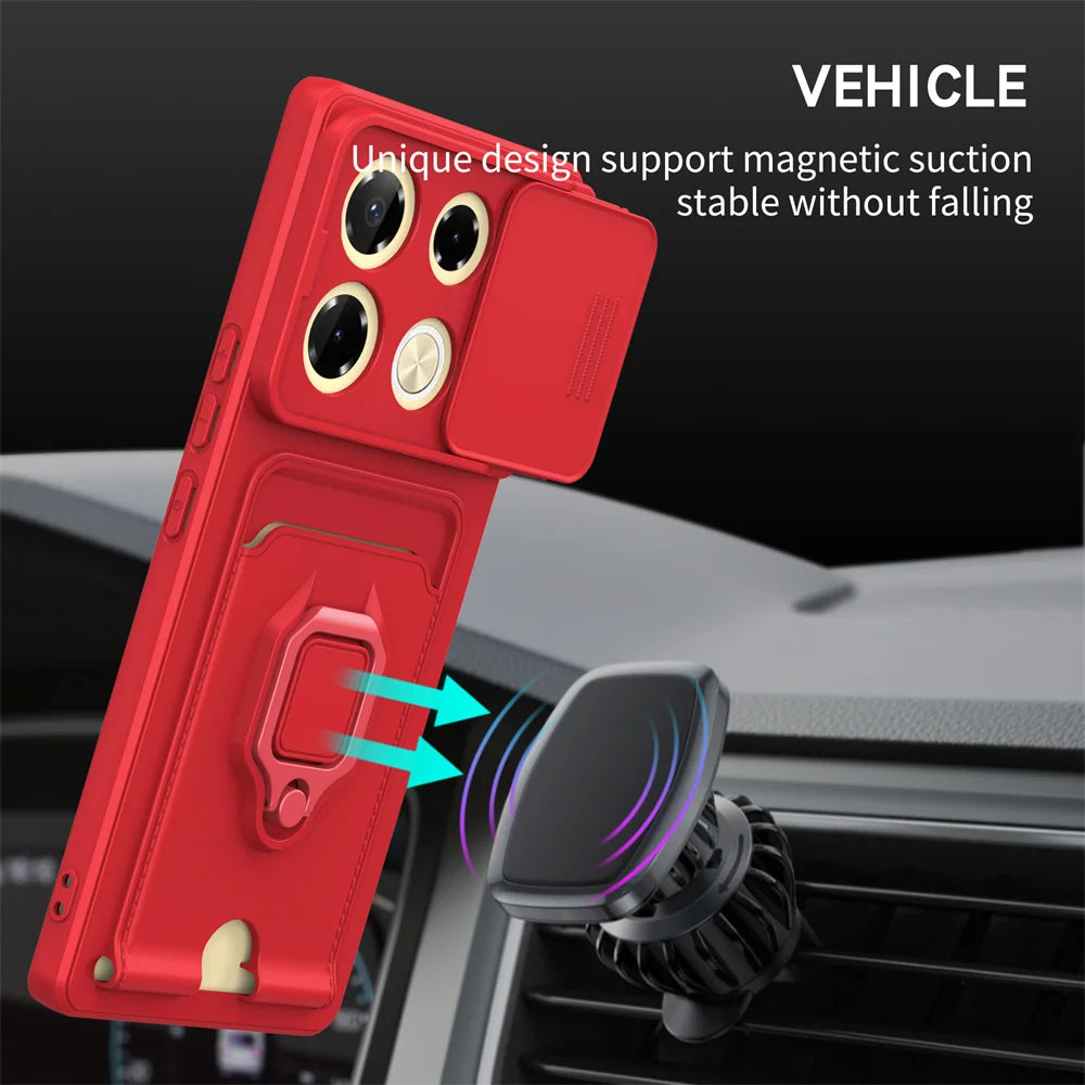 For Xiaomi 14T Pro Case Ring Stand Rotating Slide Camera Lens Soft Shockproof Cover for Xiaomi 14T Camera Protection Phone Cases