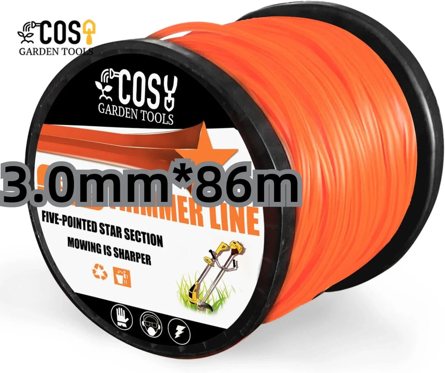 2.7mmx100m Brush Cutter Sharp Rope Grass Mower Pentagram Nylon Mowing Trimmer Line Trimmer Head String Grass Trimmer Roll Line
