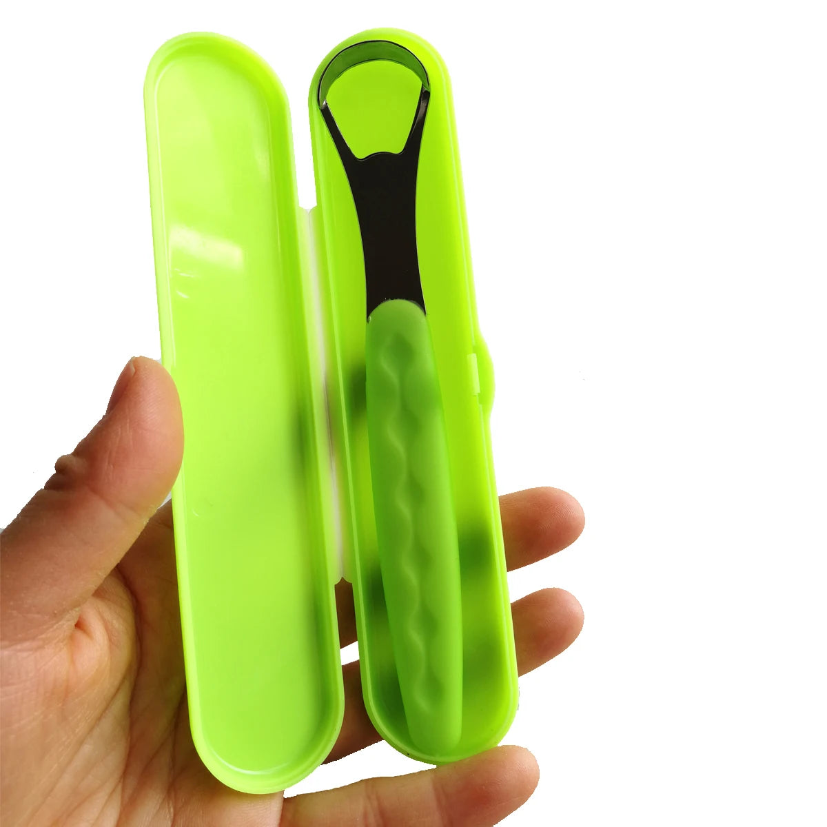1Pcs Tongue Cleaner Portable Case Stainless Steel Tongue Scraper To Remove Bad Breath Mouth Cleaner Board Reuse Oral Care