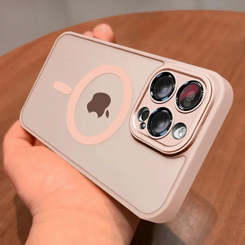 Luxury Matte Wireless Charge Translucent Case For iPhone 16 15 14 13 11 12 Pro Max Plus Magnetic For Magsafe High Quality Cover