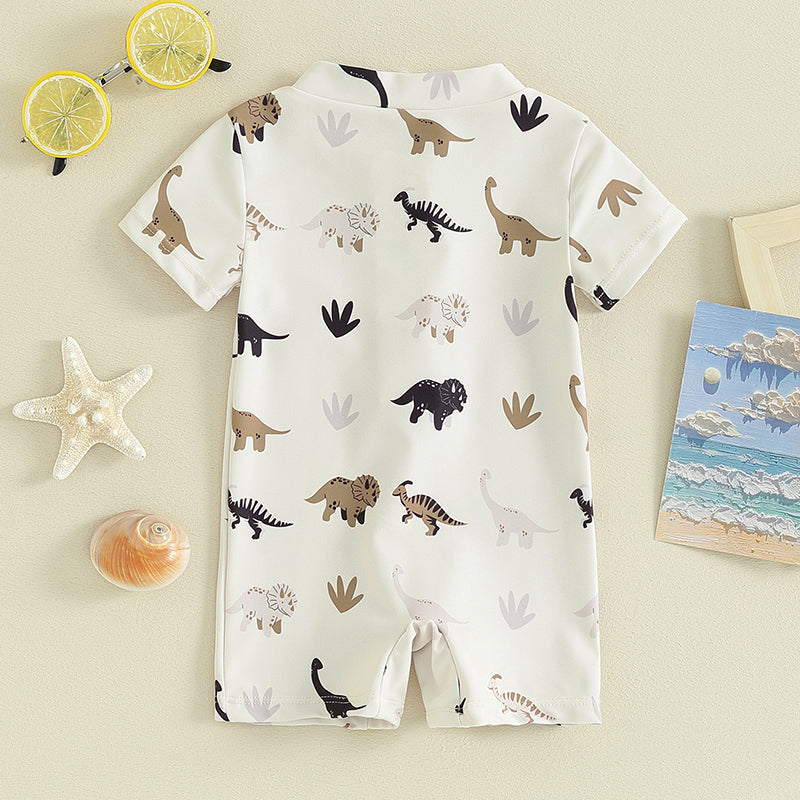 ma&baby 0-3Y Newborn Infant Toddler Baby Boy Girl Swimsuit Dinosaur Coconut Tree Short Sleeve Swimwear Beachwear Bathing Suit