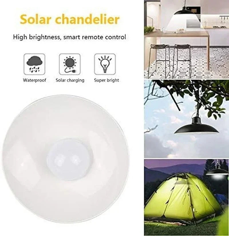 2/1 Head Solar Pendant Light Remote Outdoor Lamp Waterproof Power Garden Chandelier Indoor Garden Yard Shed Barn LED with Remote