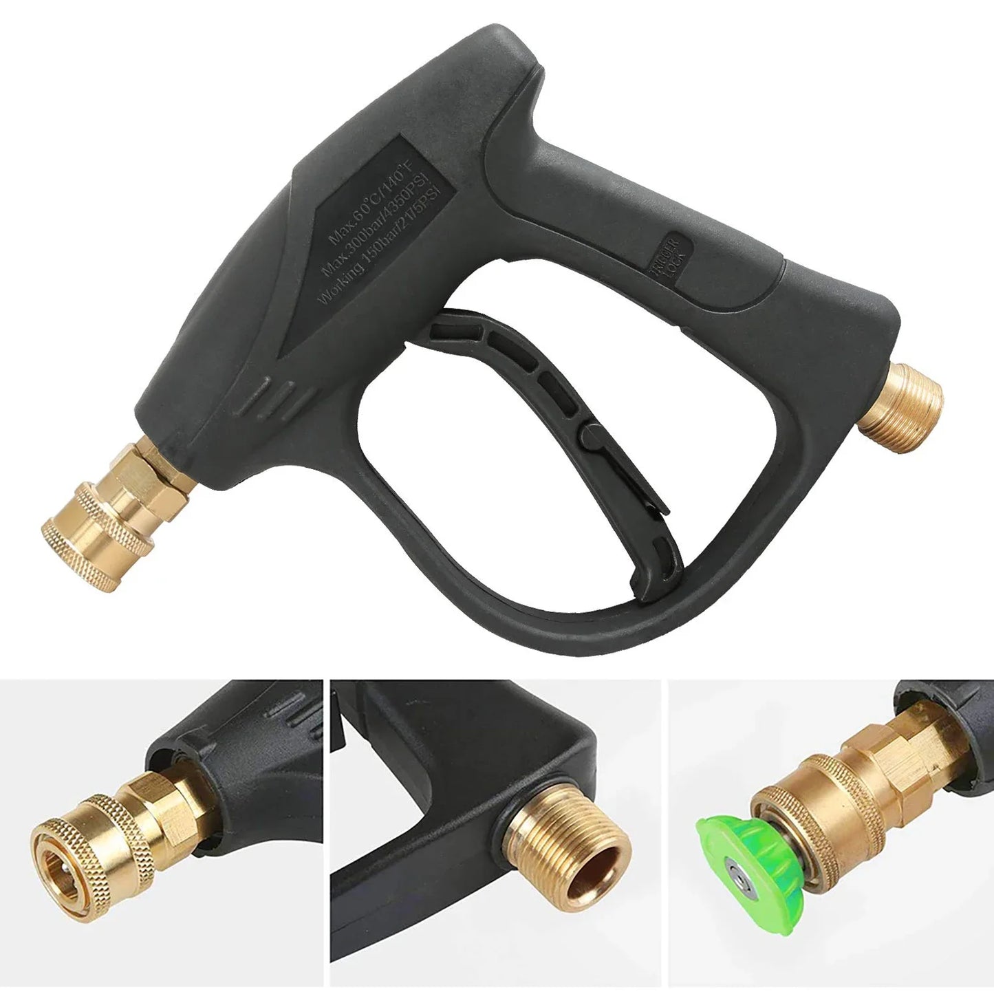 High Pressure Washer Gun , Car Washer Gun with 5 Nozzles and M22 Coupler For Car Washing And Garden Cleaning Tools