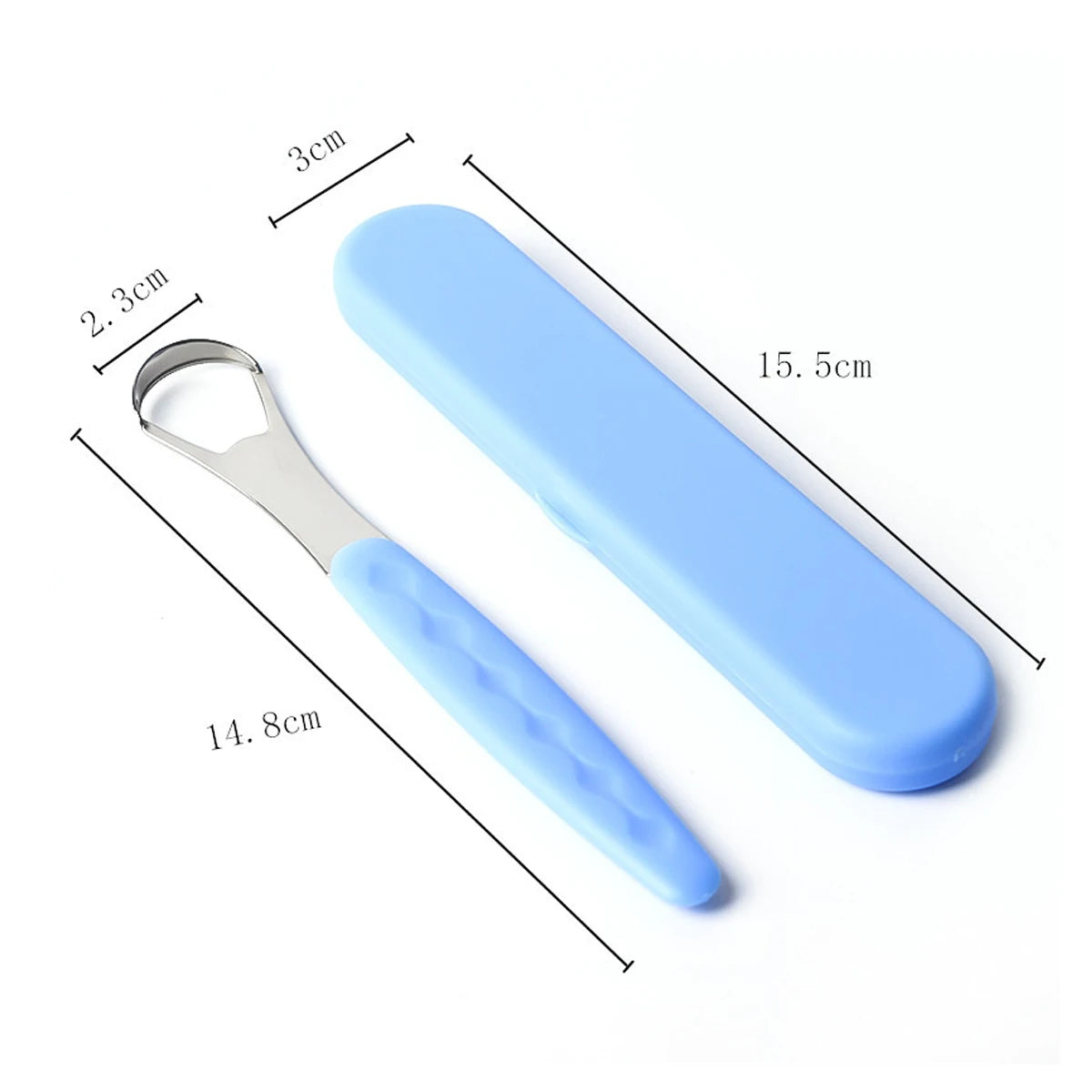 1Pcs Tongue Cleaner Portable Case Stainless Steel Tongue Scraper To Remove Bad Breath Mouth Cleaner Board Reuse Oral Care