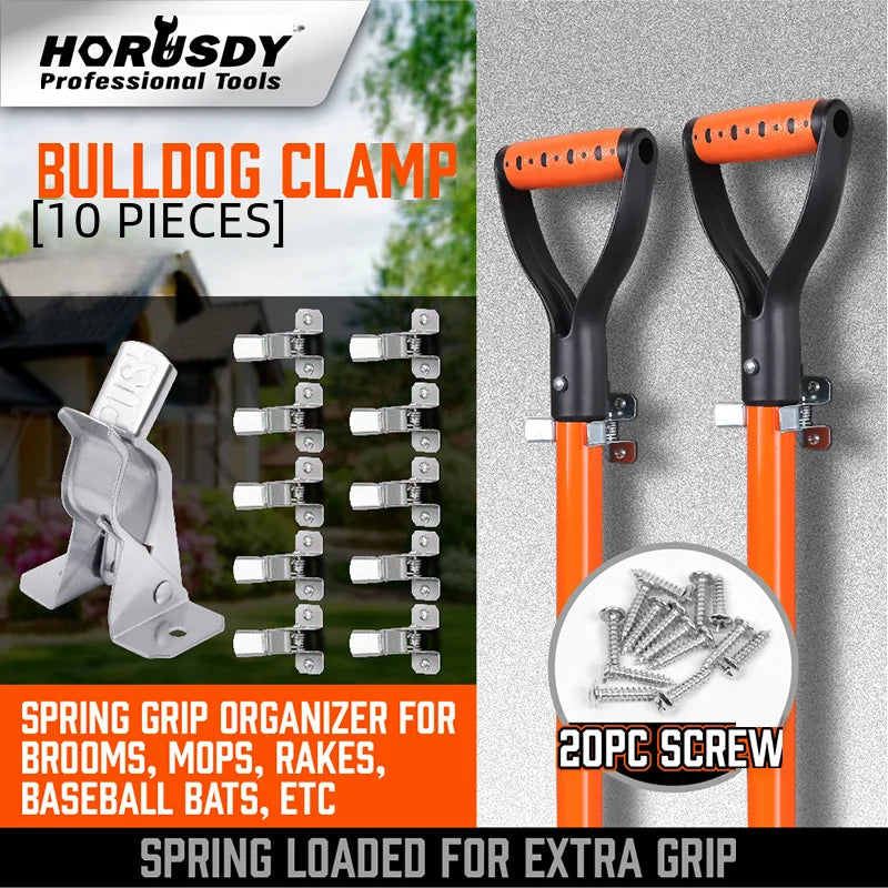 10 Pack Shovel Holder Wall Mount Outdoor Garden Yard Tool Organizer for Garage Shed Organizers and Storage Hooks
