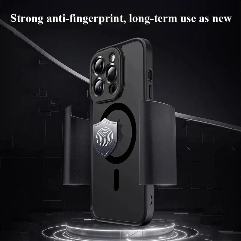 Luxury Matte Wireless Charge Translucent Case For iPhone 16 15 14 13 11 12 Pro Max Plus Magnetic For Magsafe High Quality Cover