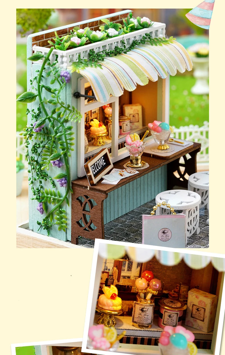 Mini Miniature Doll House DIY Small House Kit With Furniture Cover Making Room Toys Home Bedroom Decorations  Wooden DollHouse