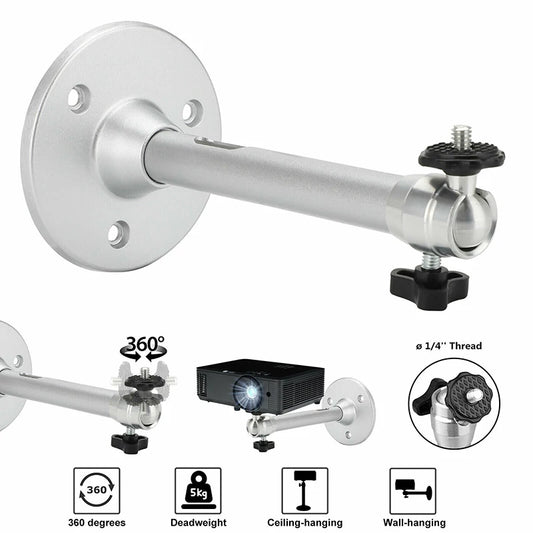 ThundeaL Wall Mount Metal Ceiling Projector 6mm Thread 21 cm Firm Projector Bracket Stand Rotatable DV Camera Bracket